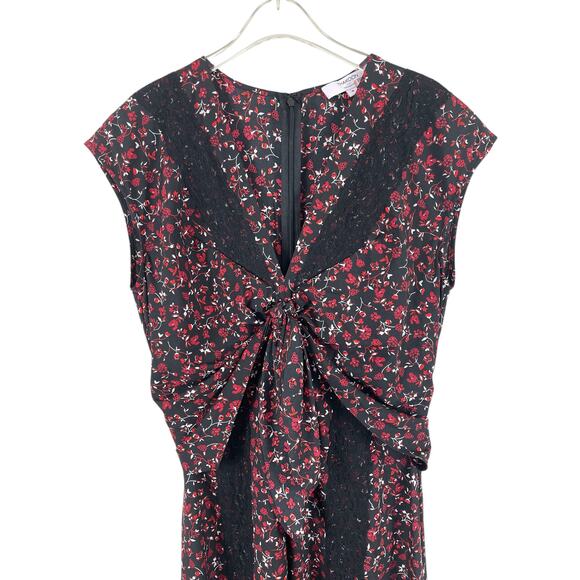 Thakoon Collective Floral Lace Maxi Dress Dark Floral Prairie Boho Sz 4 - Picture 2 of 12